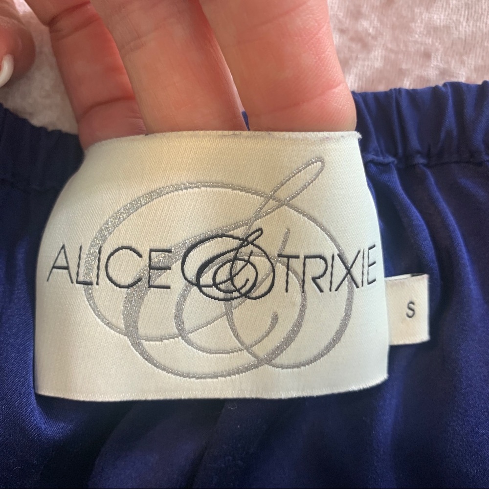 ALICE & TRIXIE Navy Blue Silk Strapless Romper Small - Picture 10 of 12